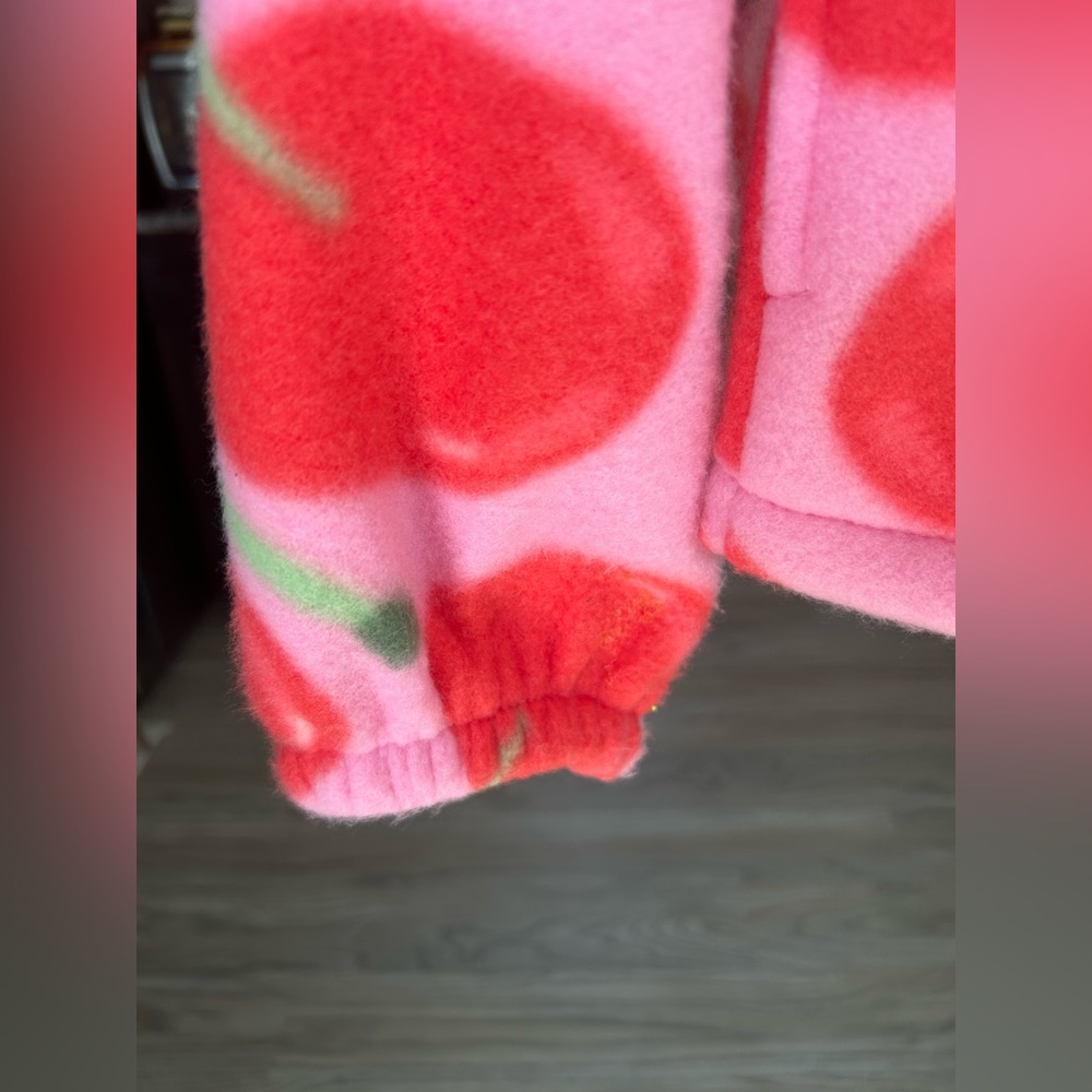 ✨NWOT Pink Cherry Fleece Zip Jacket - Picture 5 of 11